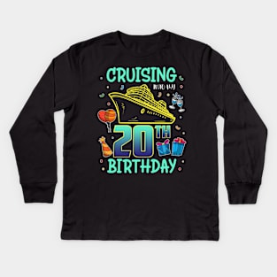 Cruising Into My 20th Birthday 20 Year Old Cruise 20th B-Day Kids Long Sleeve T-Shirt